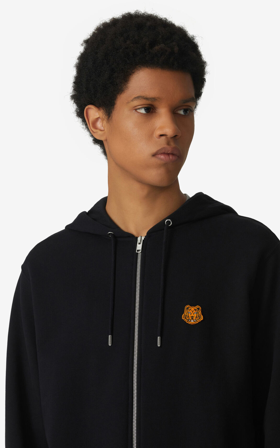 Moletom Kenzo Tiger Crest zipped Masculino - Pretas | 745ACZOMG